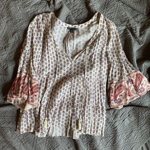 boho bell sleeve top